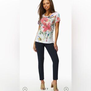 Laura Stud Detail Slim Leg Pants Dark Navy Blue